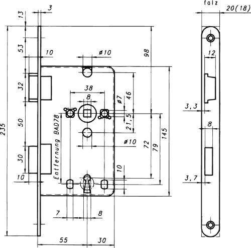 E.Schl.Innentüren 55/72BB20 eck silb.R