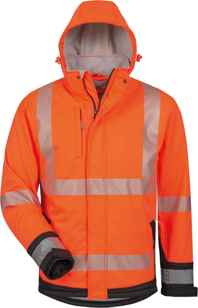 Warnjacke Lukas,SoftshellGr. S, orange/schwarz