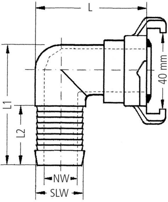 GEKA plus-Winkelstück 2000, MS, 3/4", 19mm,SB