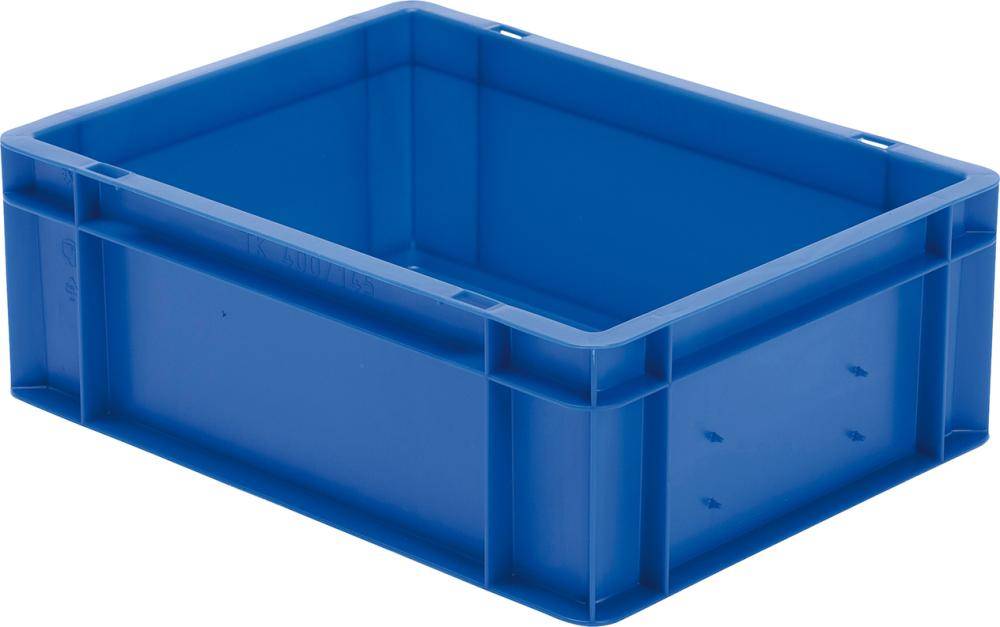 Transport-Stapelkasten B400xT300xH145 mm blau, geschlossen ohne Griffloch