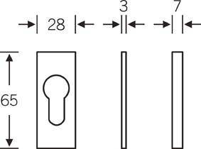 PT-Schlüsselrosette,BL, 0 17 1768,eck.,Alu F1