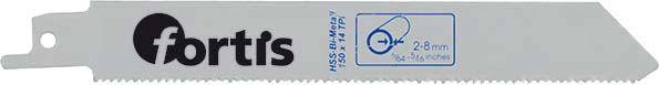 Säbelsägeblatt BiM Länge 150/130mm (5x) Zahnteilung 1,8mm 19x0,9mm f. Metall FORTIS