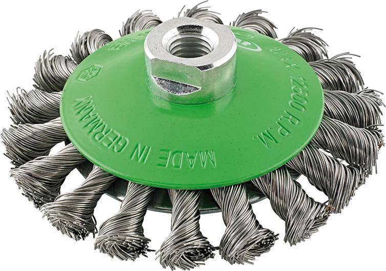 Kegelbürste rostfrei M14 gezopft 115x0,35mm FORMAT