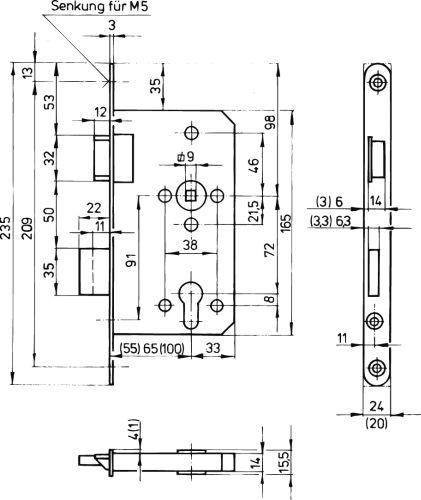 FH-Schloss PZ Wechsel 65 / 72 / 9 Din R