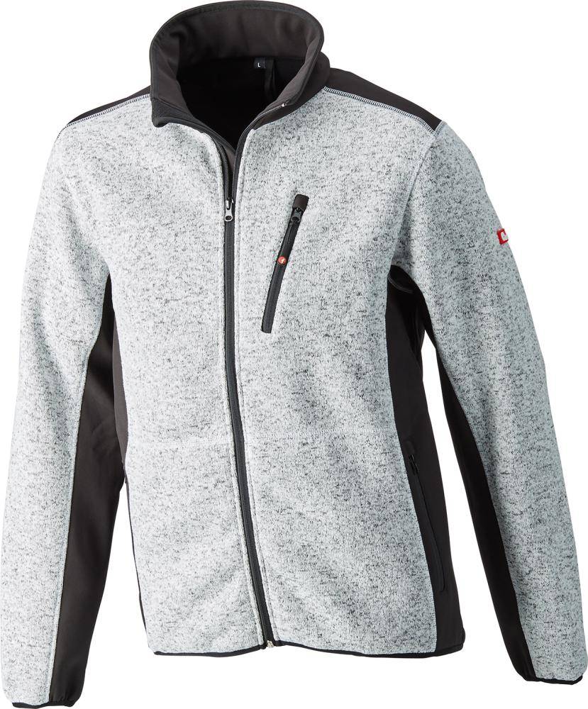 Strickjacke,Softshell,Gr.L,hellgrau-schw.,FORTIS
