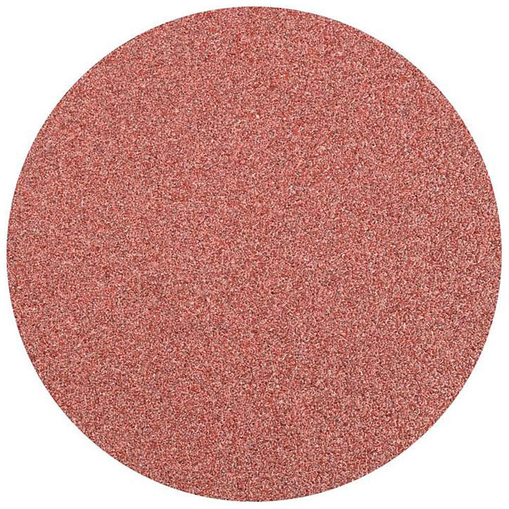 Eine rote glitzernde kreisförmige Scheibe auf weißem Hintergrund.
