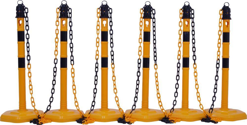 Kettenpfosten - Set, g/s 6 Pfosten + 5x3m Kette