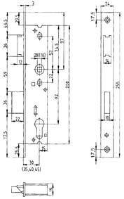 Rohrrahmenschlösser Nr. 1022 PZW / 35 mm
