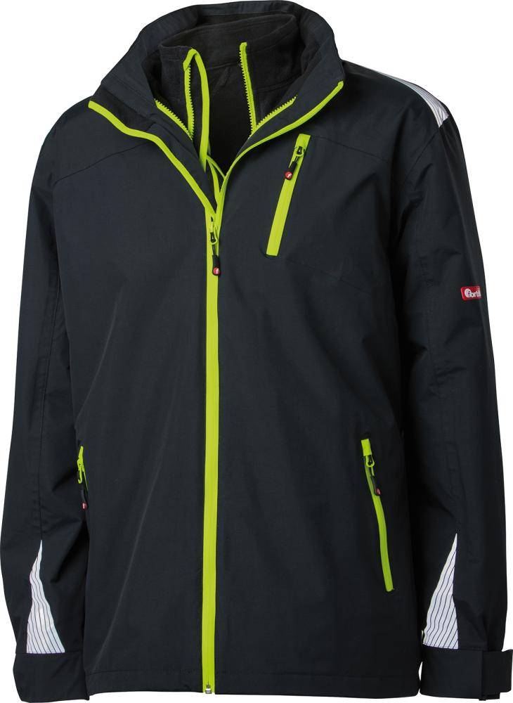 FORTIS 3-in-1Jacke 24, schw./lime,Gr.L