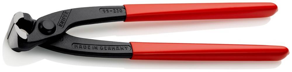 Zwei rote Kabelschneider mit schwarzen Klingen und Griffen, einer mit dem Schriftzug 