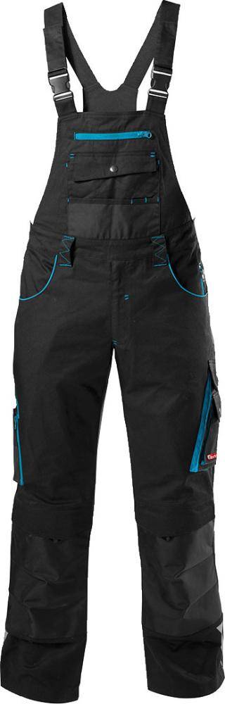 FORTIS H-Latzhose 24, schwarz/türkis, Gr. 52