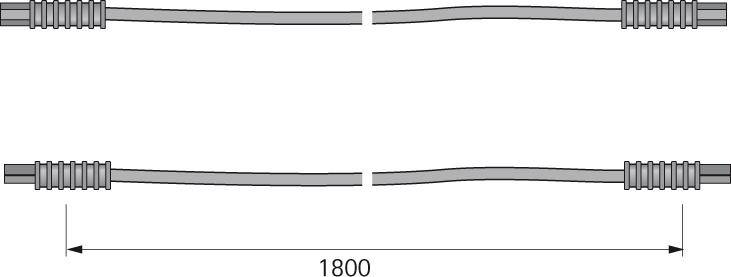 Verlängerung MP2 24VDC max. 8A, Leitung 1.8m, sw