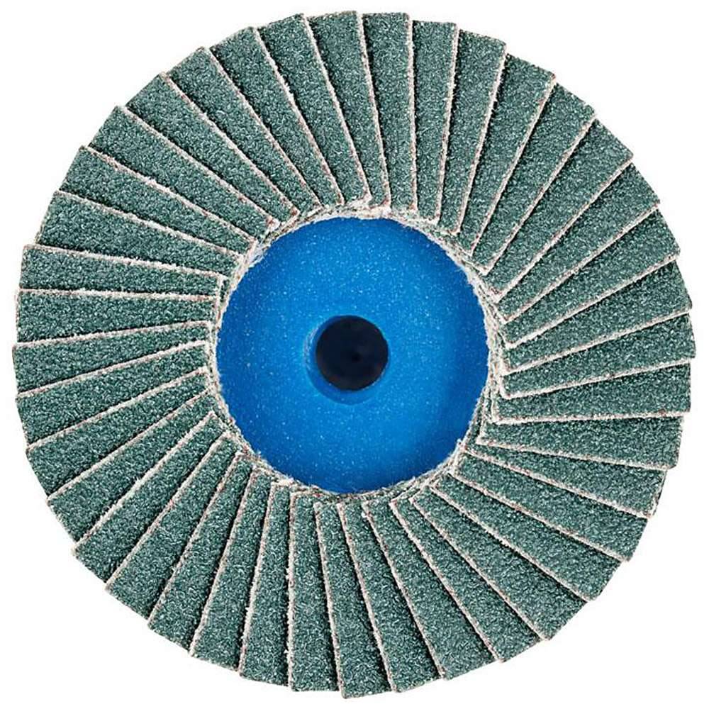 Schleifscheibe - PFERD COMBIDISC®-Mini-POLIFAN® - Zirkonkorund Z - Bezeichnung CD PFF 50 Z 80 - Ø 50 mm - Korngröße 80 - empf. Drehzahl 12000 - 1