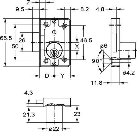 2826 Zyl.Riegelschl.D25mmrs Zyl.matt.vern.