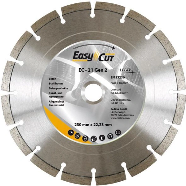 Trennscheibe Diamant EC-21.2 125x2,1x12x22,23mm CEDIMA Trennscheibe Diamant EC-21.2 125x2,1x12x22,23mm CEDIMA