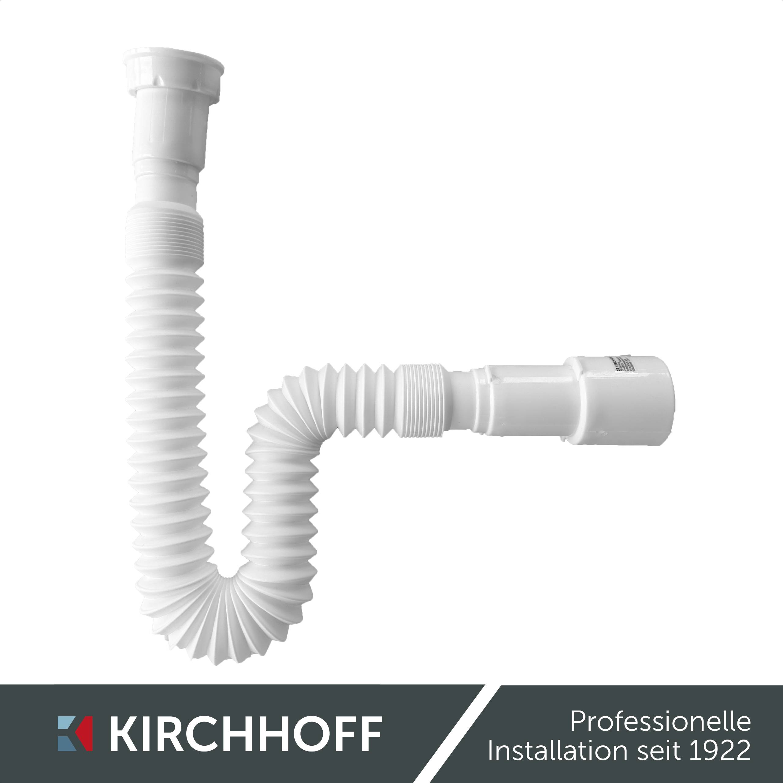 KS Magic Pipeflex, flexibles Anschlussrohr, Weiß, 1 1/2"IG x 40/50 mm, 340-900 mm
