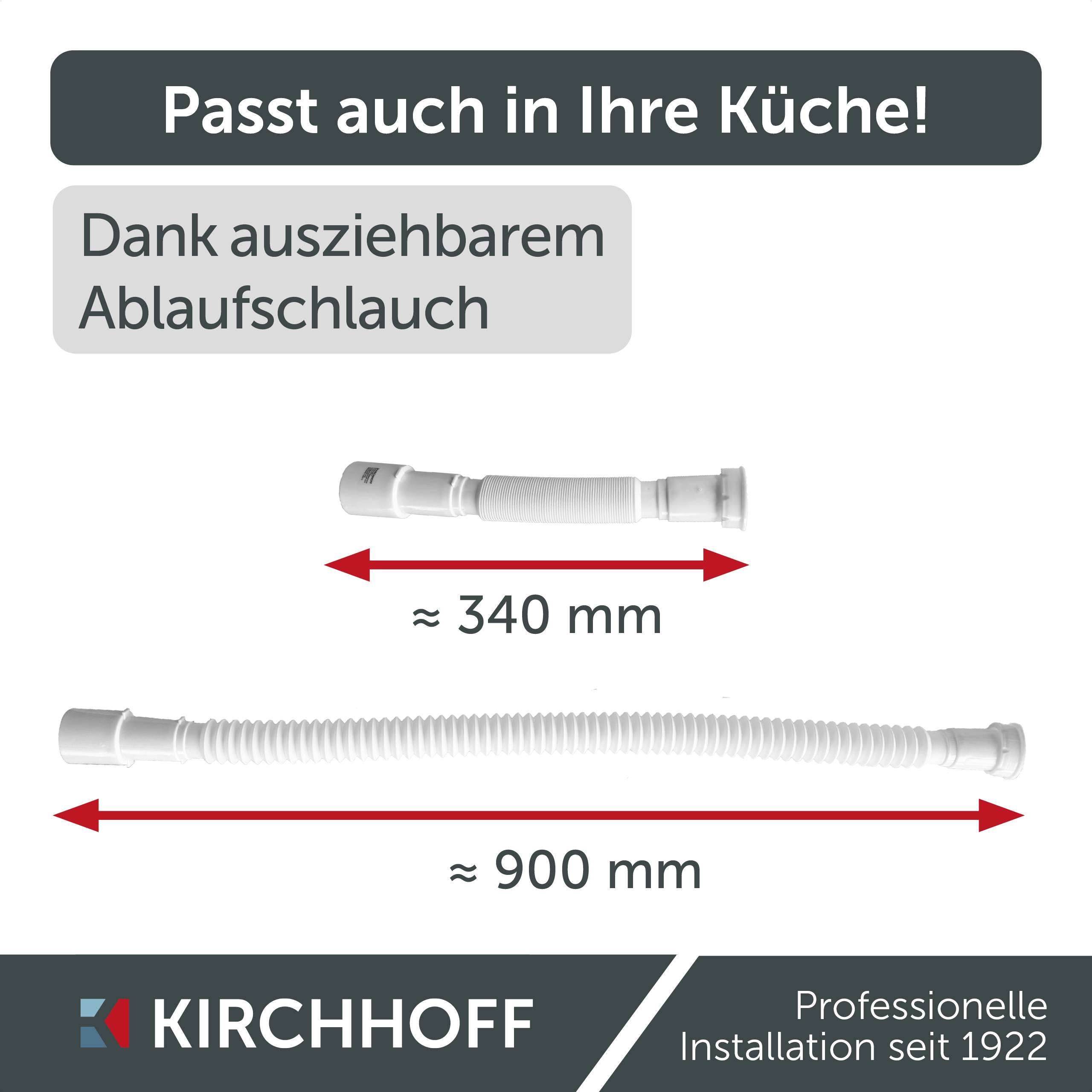 KS Magic Pipeflex, flexibles Anschlussrohr, Weiß, 1 1/2"IG x 40/50 mm, 340-900 mm