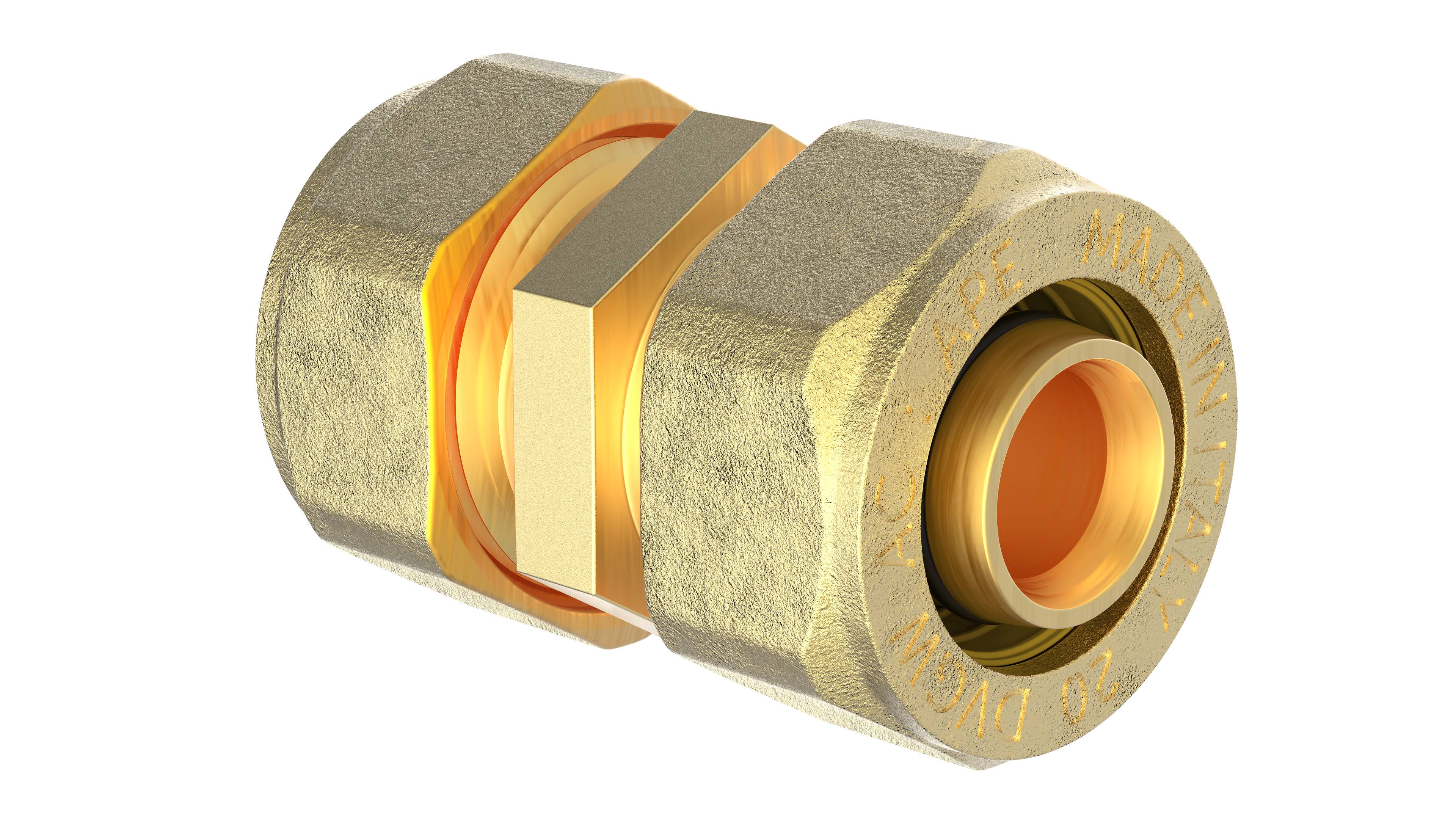 MS Verbindungsstück, blank, 20 mm, Klemmfitting für MSVR