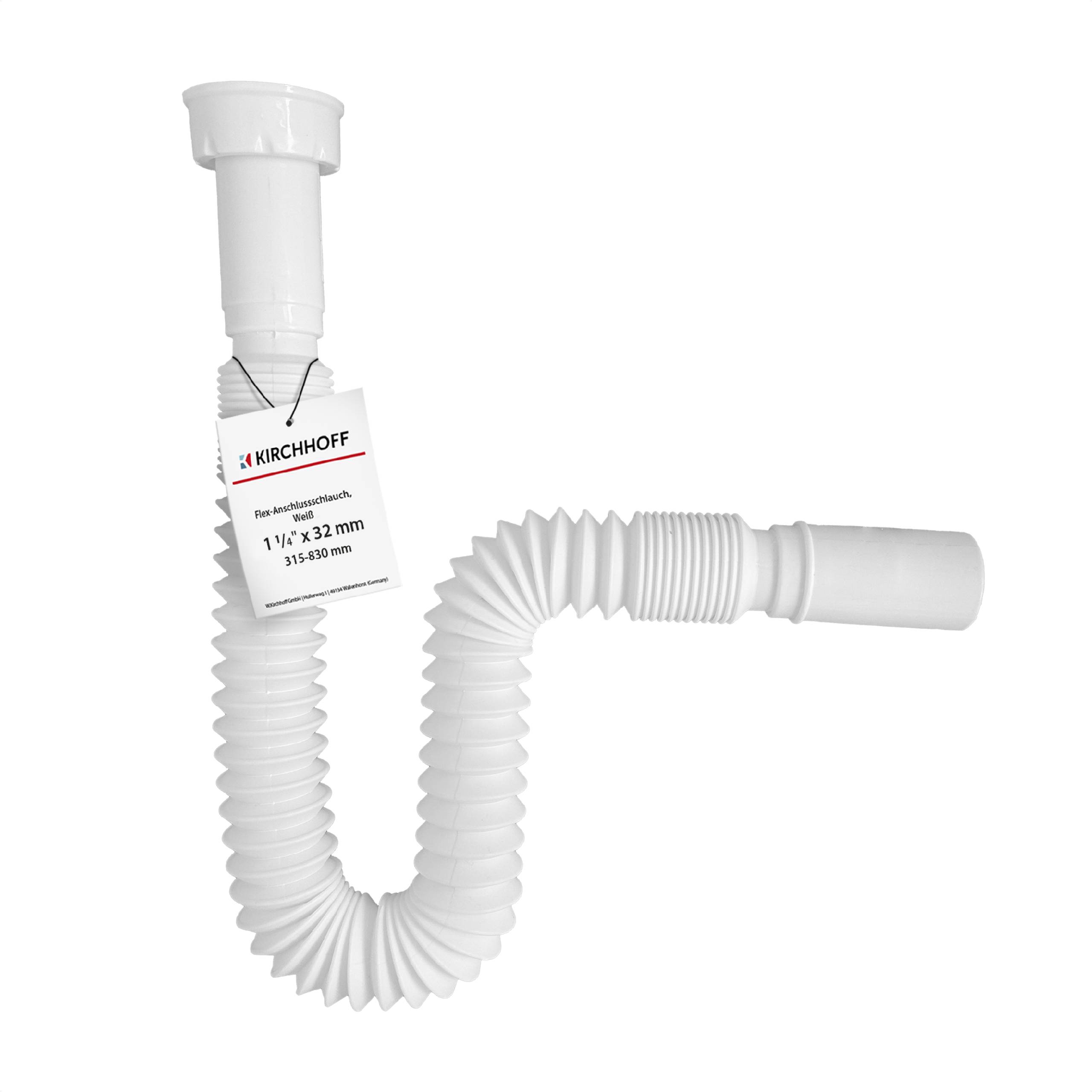 KS Magic Pipeflex, flexibles Anschlussrohr, Weiß, 1 1/4" x 32 mm, 315-830 mm