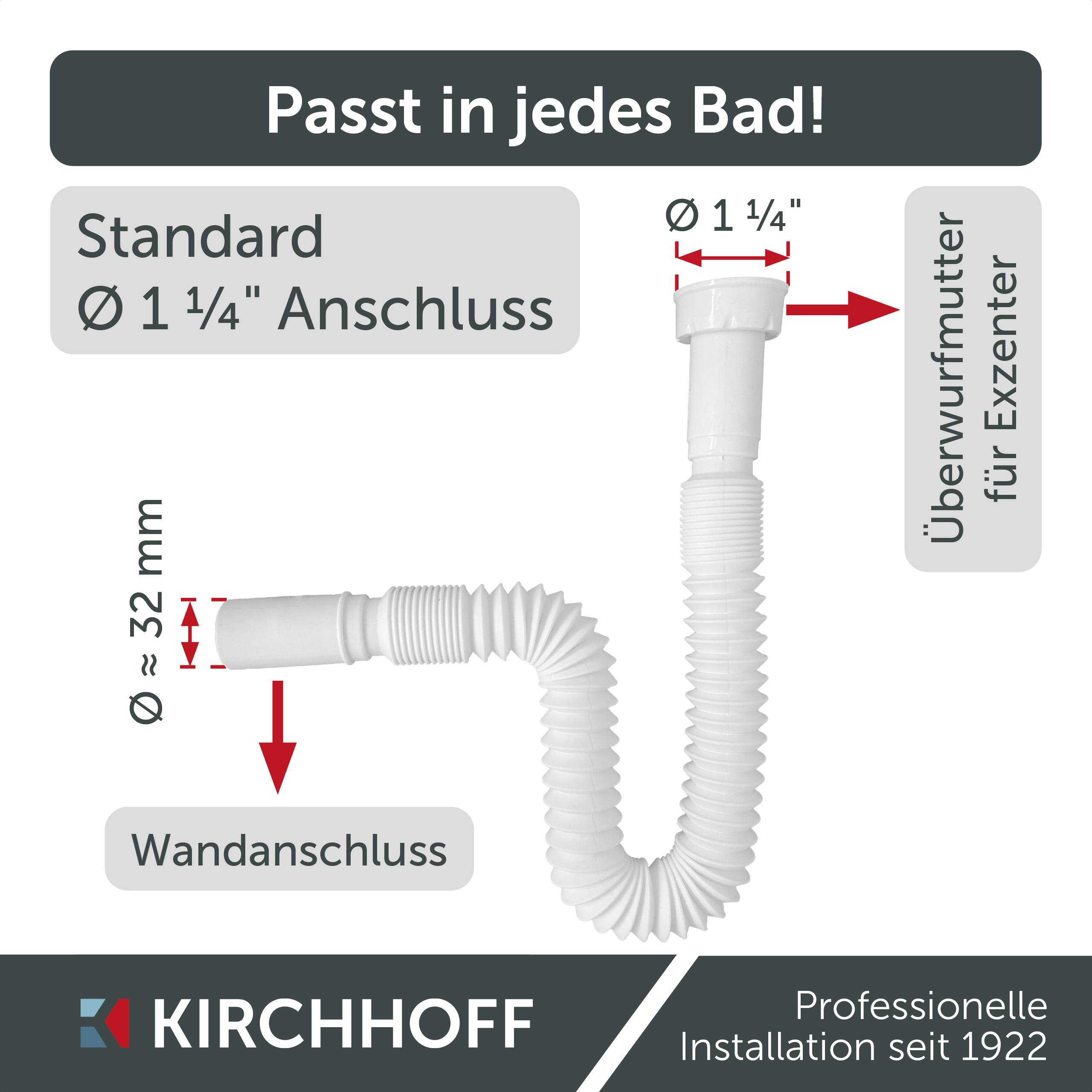 KS Magic Pipeflex, flexibles Anschlussrohr, Weiß, 1 1/4" x 32 mm, 315-830 mm