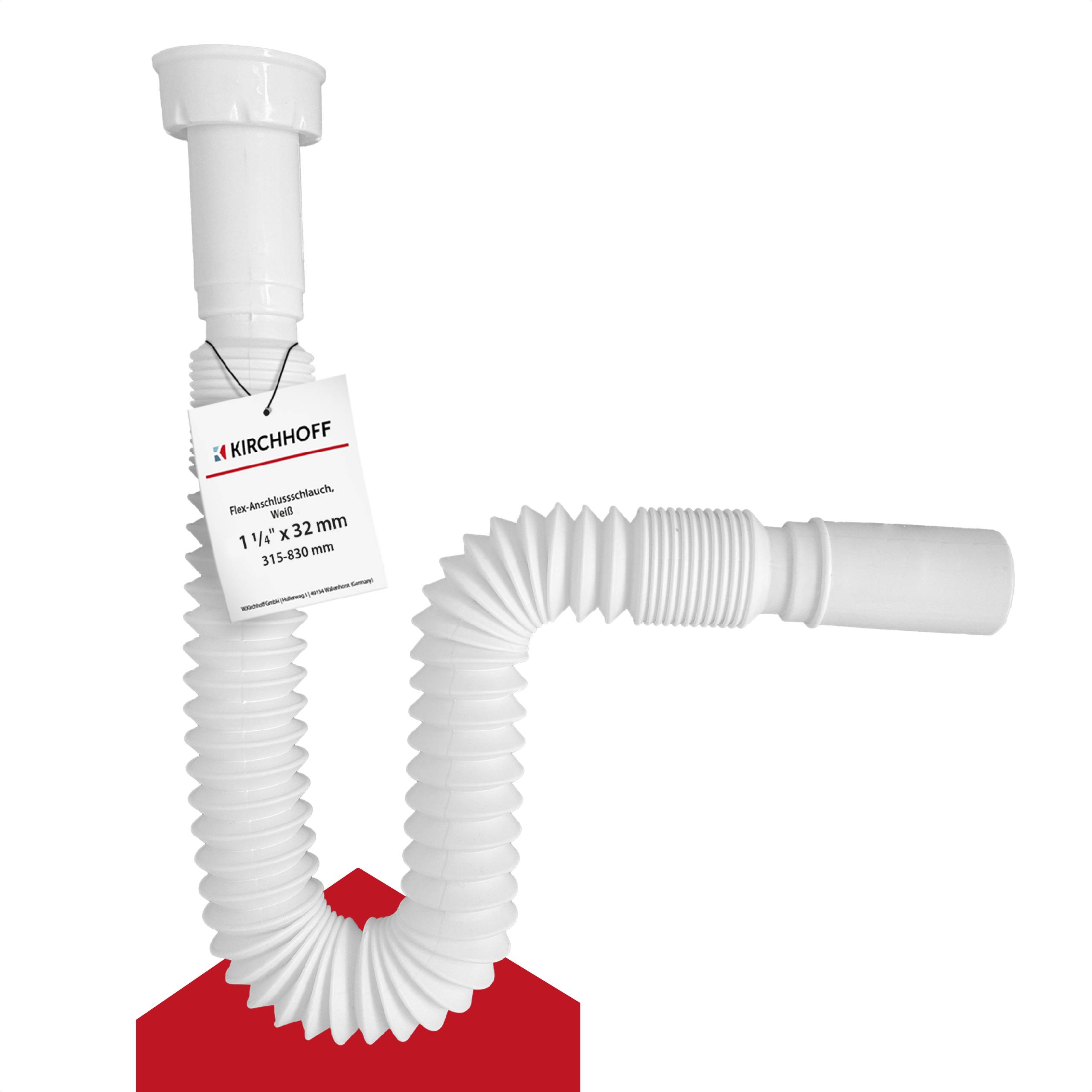 KS Magic Pipeflex, flexibles Anschlussrohr, Weiß, 1 1/4" x 32 mm, 315-830 mm