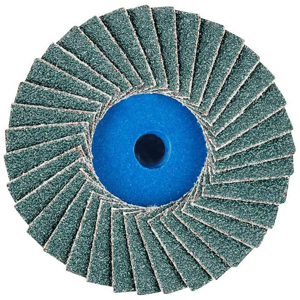 Schleifscheibe - PFERD COMBIDISC®-Mini-POLIFAN® - Zirkonkorund Z - Bezeichnung CD PFF 50 Z 60 - Ø 50 mm - Korngröße 60 - empf. Drehzahl 12000 - 1