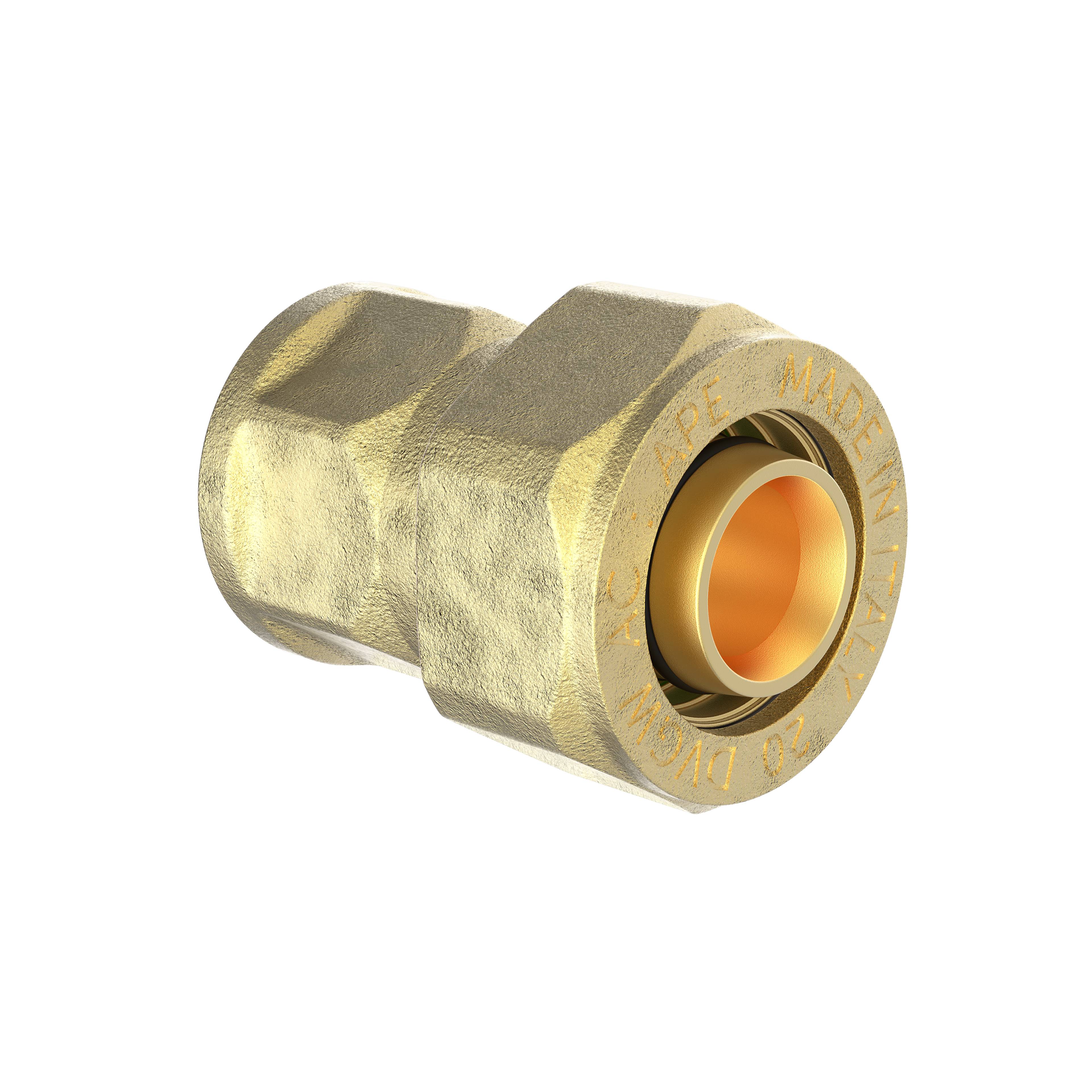 MS Übergangsstück, blank, 20 mm x 3/4"IG, Klemmfitting für MSVR