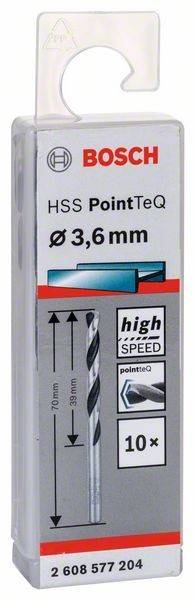 Ein Paket mit HSS PointTeq Bohrern mit der Kennzeichnung „Ø 3,6 mm