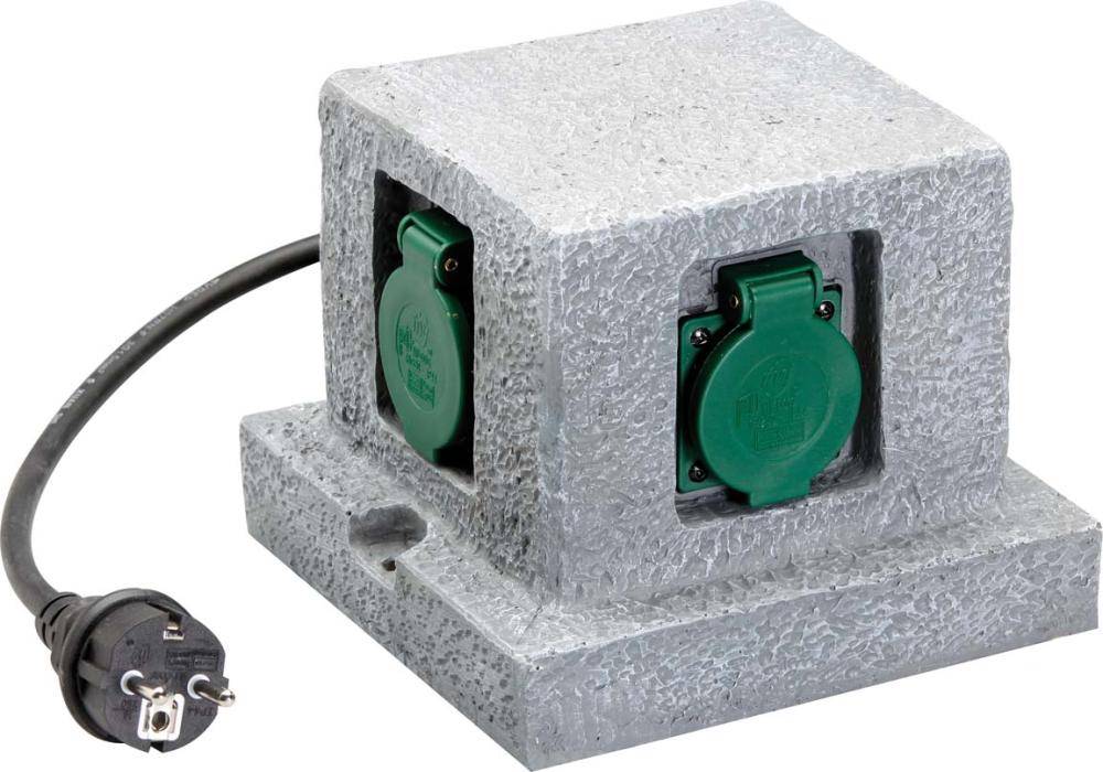 Garten-Steckd.-Verteiler Quader, 4-fach, IP44