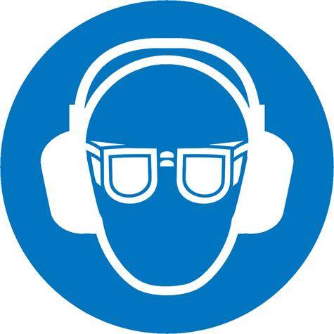 Gebotsschild Folie Gehör-u.Augen D100mm