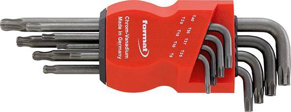 Winkelschraubendreher- Satz lang phosphatiert Kugelkopf T9-T40x mm FORMAT