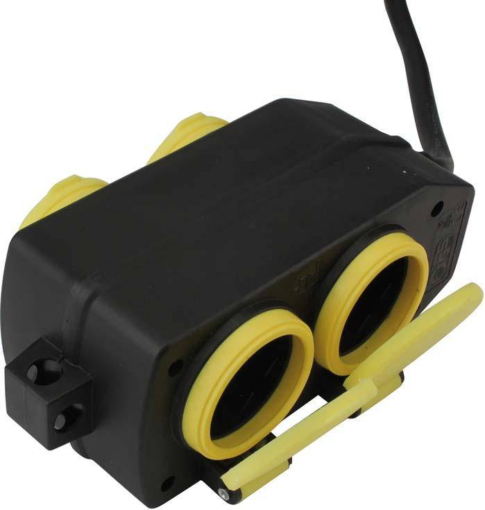 Schuko-Steckdosenblock 4-fach, IP44