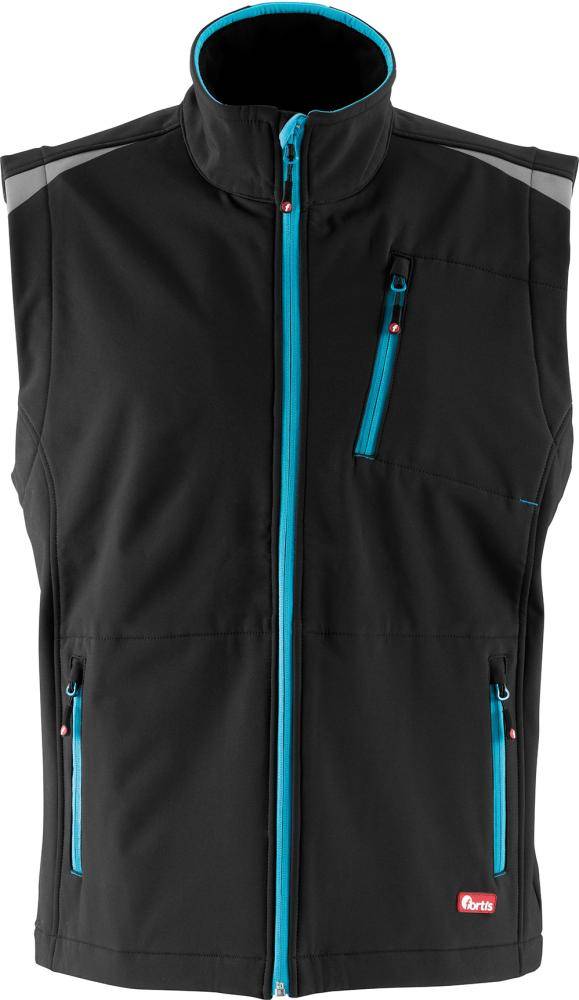 FORTIS Herren Weste 24, schwarz/türkis, Gr.S