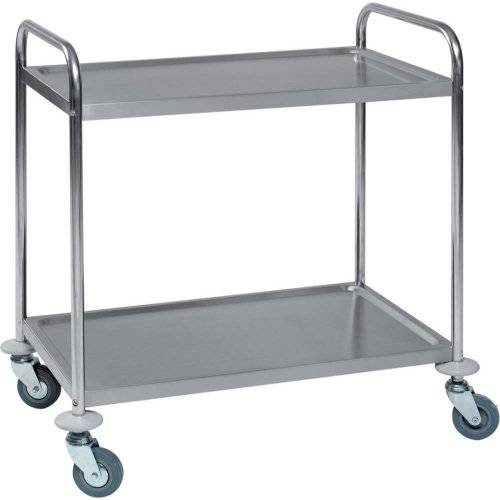 Tischwagen m. 2 Ladefl. 790x500, Edelstahl