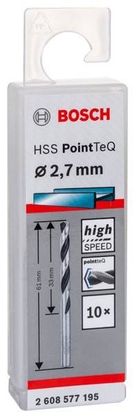 Ein Paket mit der Aufschrift HSS PointTeQ und dem Bild eines 2,7 mm Bohrers, auf dem der Text 