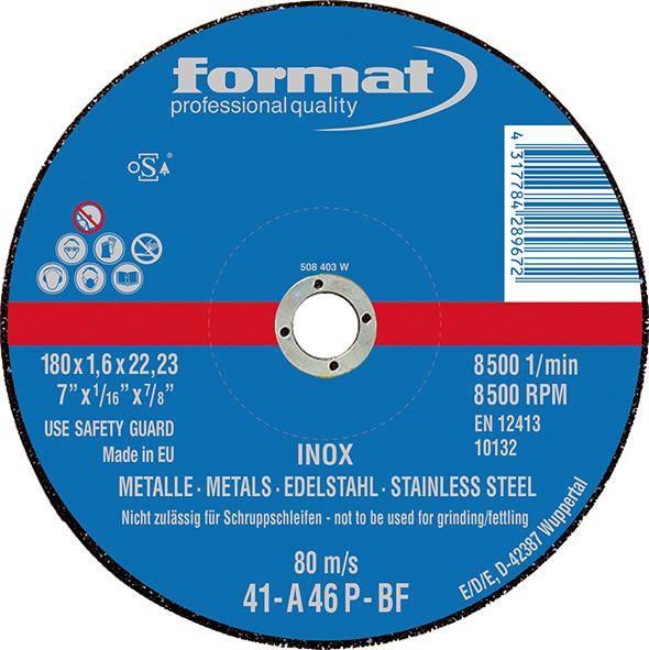 Trennscheibe gerade für V2A 125x1mm FORMAT
