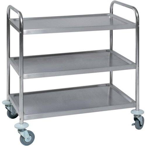 Tischwagen m. 3 Ladefl. 790x500, Edelstahl