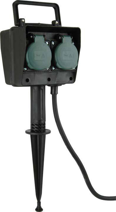 Garten-Steckdose-Erdspieß2-fach, IP44