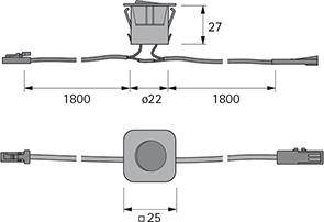 Einbauwippschalter Alu Op1x M1, 1x M1-F
