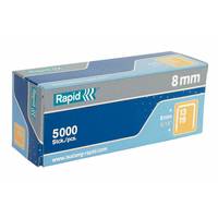 Blaue Rapid 8mm Heftklammernschachtel mit der Bezeichnung 