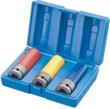 Kraft- Steckschlüsseleinsatz- Satz mit Kunststoff-Hülse1/2" 3-teilig ASW