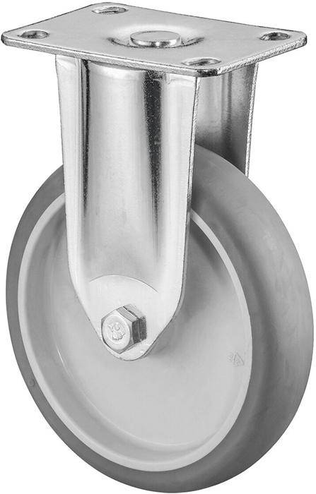 Bockrolle 100 mm,C110 Platte,Gummirad,GL C110.A80.100