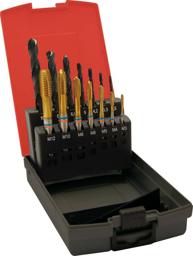 Maschinengewindebohrer- Set Fat Tandem DIN371 HSSE-PM TiN Typ N 6G FormB M3-M12+