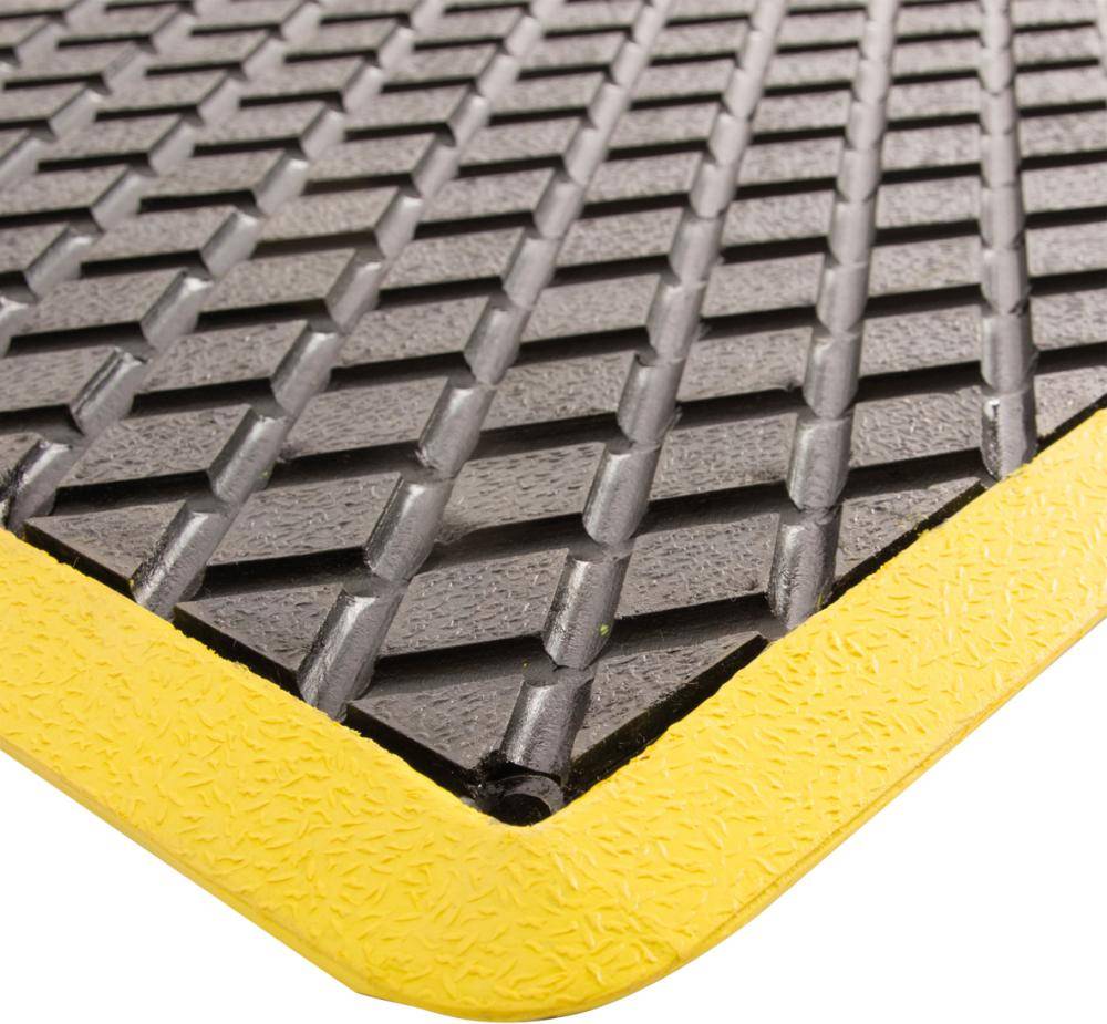 Arbeitplatzmatte diam.sw.gelbe Kanten 1200x900mm