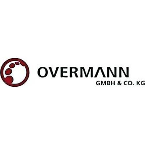 Overmann GmbH & Co. KG Logo mit einem roten Kreissymbol und schwarzem Firmennamentext.