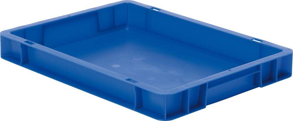 Transport-Stapelkasten B400xT300xH50 mm blau, geschlossen ohne Griffloch