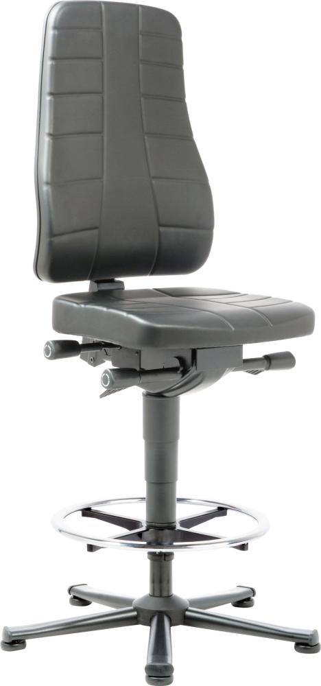 Bimos Arbeitsstuhl 9641-2571 All-In-One 3 Sitzhöhe 570-830 mm mit Gleiter, Kst. schwarz