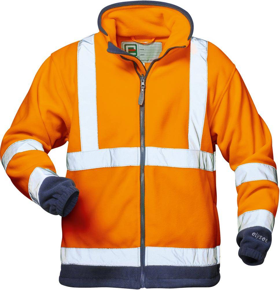 Warn-Fleecejacke BenediktGr. L, orange/marine