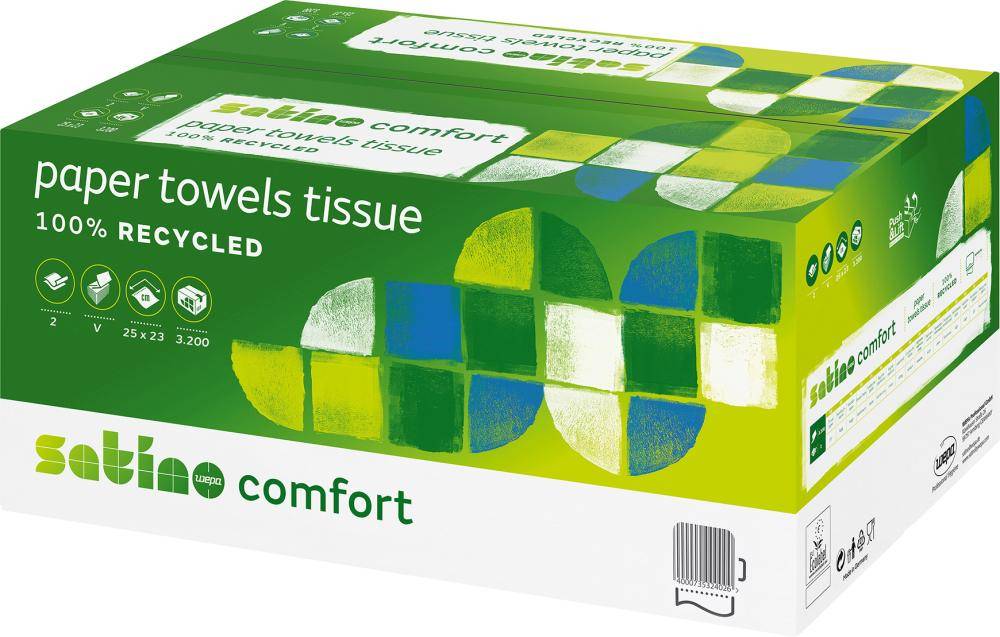 Handtuchp. SOFT 25x23cm 3200 Bl. Z-Falz (V-Falz) - Artikel: 4000735580019