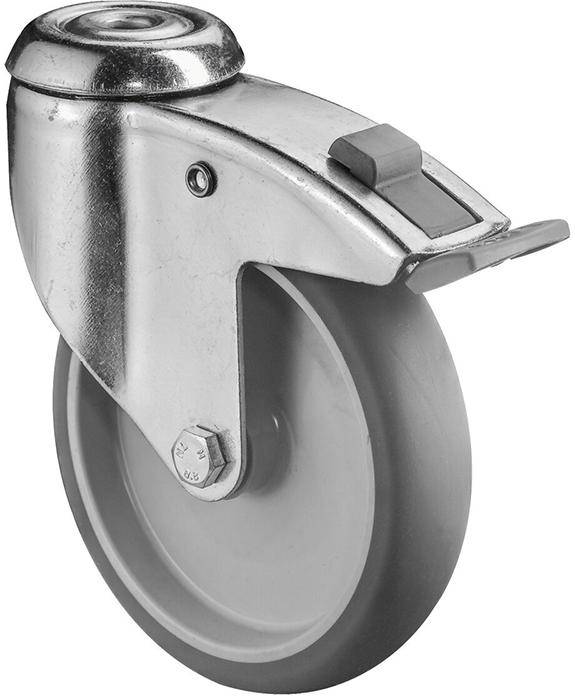 Lenkrolle 125mm,C121 Rückenl.Gummirad,GL,Fest.C121.A80.125